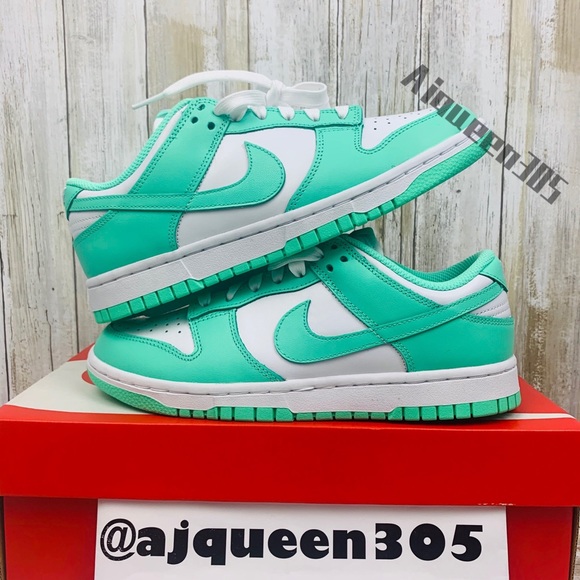 Nike Dunk Low White Green Glow W8 - Picture 2 of 6